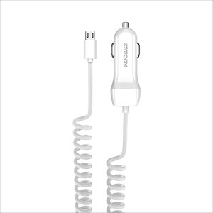 JOYROOM �W���C���[�� �X�}�z �J�[�`���[�W���[ �X�v�����O���C���[ microUSB 12-24V CAR CHARGER �z���C�g �ԍڏ[�d�� �L�΂��� �֗� �΂� �R���p�N�g �yUP-522AL�z