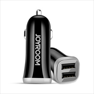 JOYROOM WC[ X}z J[`[W[ 2USB 12-24V microUSB P[ut CAR USB FAST CHARGER ubN VK[\Pbg ԍڏ[d 2|[g USB RpNg yC-M216z