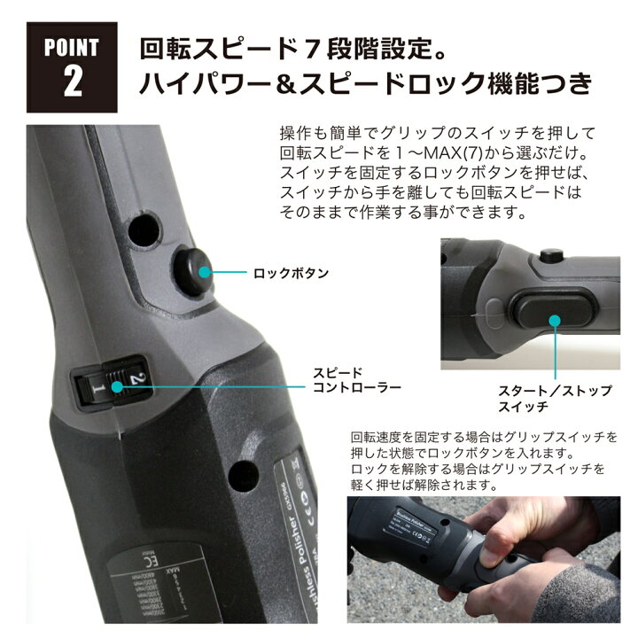 楽天市場】【SPTA】ポリッシャー 車 バフ コードレス ダブルアクション 