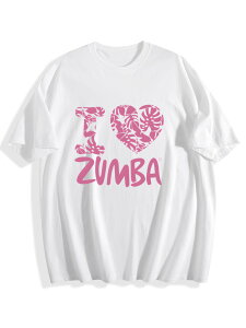 �v�����g T �V���c�^�Y���o�iI LOVE ZUMBA�j�^�X�|�[�c�J�W���A���ȕ��͋C�^�t�B�b�g�l�X�E�F�A�^�_���X���D�Ҍ����ߑ��^�g�b�v�X�i���f�B�[�X�p�j�^�T�}�[�g�b�v�X