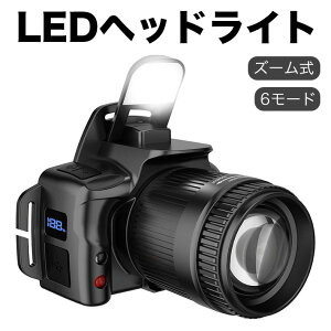 iPX67�h�� �w�b�h���C�g �Y�[���� SOS�@�\ XPG �[�d LED 2400mAH �d�r�C���W�P�[�^�[ �Ǐ��� 800���[���� �[�d���w�b�h�����v