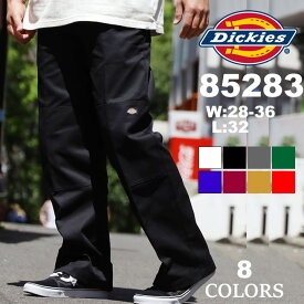 Dickies ディッキーズ 85283 ダブルニー センタープレス ワークパンツ レングス32 チノパン メンズ 春秋冬用 ポリエステル65％コットン35％ 全8色 ホワイト ブラック ブラウン カーキ ベージュ　チャコール レッド ネイビー スケート