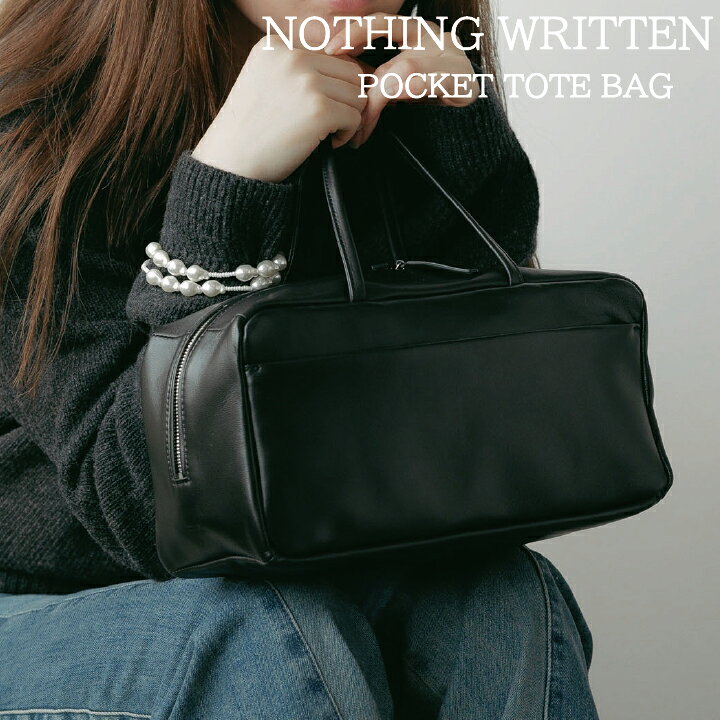 楽天市場】NOTHING WRITTEN POCKET TOTE BAG アイボリー/ブラック 