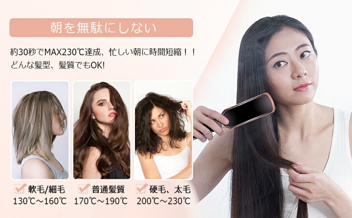 楽天市場 10 Offクーポン配布中 30秒間急速加熱 ヘアアイロンブラシ トレートアイロンブラシ マイナスイオン 21段階温度調節 Homysnug 3d曲面設計 ストレートヒートブラシ ストレート カール両用 Lcdデイスプレー ブラシヘアアイロン 火傷防止 静電気防止 1年保証