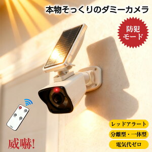 マラソン期間限定2180!防犯カメラ ダミー 屋外★赤光24時間威嚇★ ソーラーライト 屋外 防水 【防犯モード】 人感センサー ライト 屋外 センサーライト 屋外 ソーラー 防犯ライト LEDライト