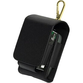 PloomX 対応 ケース プルームX 対応 カバー 新型 サフィアーノ レザー 革 ポーチ型 カバー ストラップ付 コンパクト 本体 収納 黒 紺 カラビナ付き HIGH FIVE ブランド 電子たばこ 収納ホルダー ギフト 対応 S