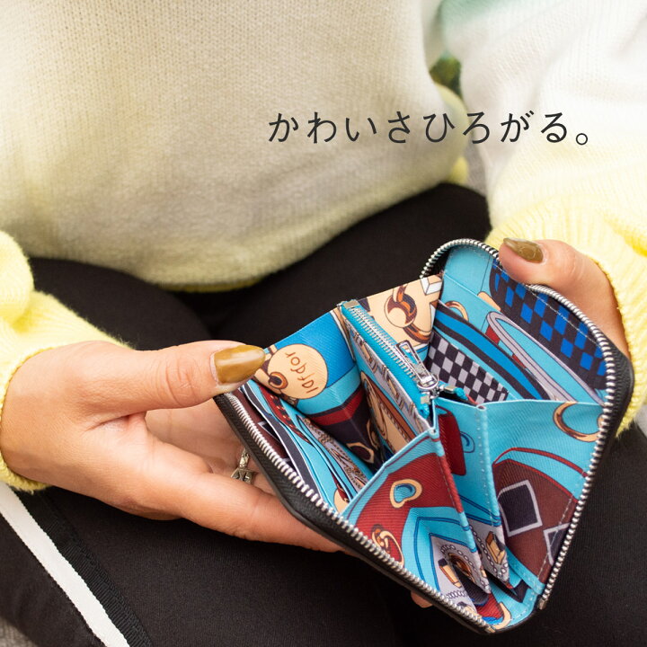 楽天市場】ミニ財布 レディース ラウンドファスナー スカーフ 薄型 