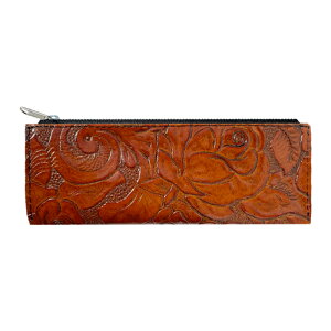 ペンケース ペン ケース 本革 アンティーク バラ 薔薇 ばら かわいい おしゃれ コンパクト スリム ペンポーチ ポーチ 小物入れ 小物 筆記用具 文房具 文具 収納 筆箱 ケース レザー ふでばこ