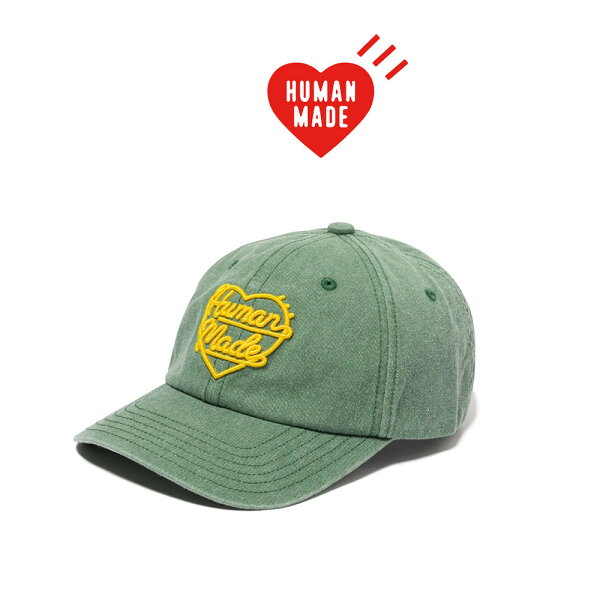 日本未入荷 HUMANMADE ヒューマンメイド 6パネル キャップ 帽子 韓国キャップ グリーンイエロー ワンサイズ 男女兼用 HM27GD011