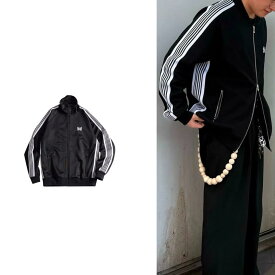 日本未入荷 Needles ニードルズ トラックジャケット ポリスムース ブラック 韓国で人気 OT1599 QV1624 PU1630 アイドル着用