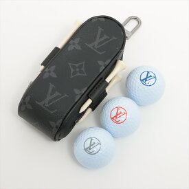 【中古】ヴィトン GI0344 セット ゴルフ アンドリュース BA4178 ゴルフボールケース PVC×レザー ブラック