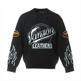 【中古】シュプリーム×バンソン 22SS アクリル ニット M メンズ ブラック Leathers Sweater