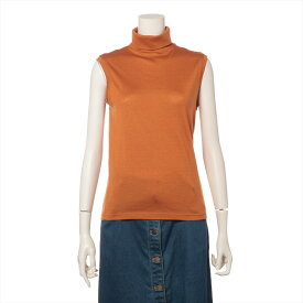 【中古】エルメス マルジェラ期 カシミヤ ノースリーブニット 38 レディース オレンジ