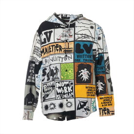 【中古】ヴィトン 24SS シルク×ナイロン シャツ L メンズ マルチカラー RM241M