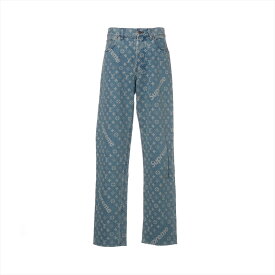 【中古】ヴィトン×シュプリーム コットン デニムパンツ 32 メンズ ブルー HDD96WALL モノグラム