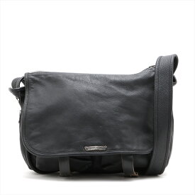 【中古】クロムハーツ ショルダーバッグ レザー ブラック×シルバー ガンスリンガー