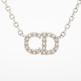 【中古】ディオール Clair D Lune クレール ディー リュヌ ネックレス メタル×ラインストーン シルバー