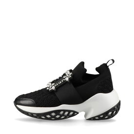 【中古】ロジェ ヴィヴィエ ヴィヴ ラン ファブリック スニーカー EU34 レディース ブラック ビジュー ストラスバックル