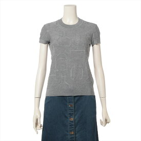 【中古】エルメス 10AW カシミヤ×シルク 半袖ニット 36 レディース グレー 07-7717 トルサード