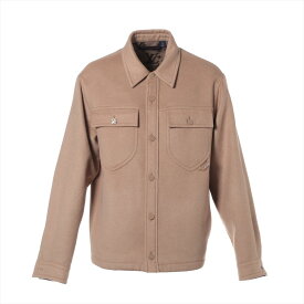 【中古】ヴィトン 24SS ウール×シルク ジャケット S メンズ ブラウン RM241Q ダブルフェイスウールブレンドオーバーシャツ カシミヤ混 モノグラム