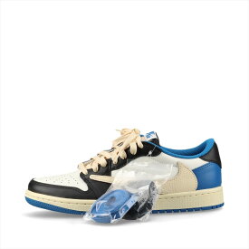 【中古】ナイキ×トラヴィス・スコット×フラグメント AIR JORDAN 1 LOW OG SP レザー スニーカー 25cm ユニセックス マルチカラー DM7866-140 替えヒモ3種 箱あり
