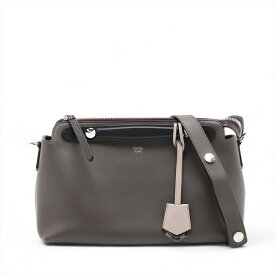 【中古】フェンディ バイザウェイ ミディアム レザー 2WAYハンドバッグ グレーxブラック 8BL124