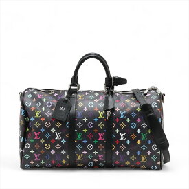 【中古】ヴィトン×村上隆 モノグラムマルチカラー キーポル バンドリエール50 M13745 ブラック RFID反応あり