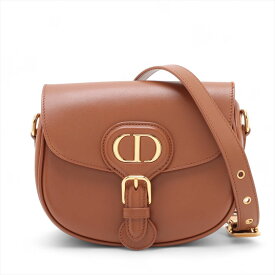 【中古】クリスチャンディオール ボビー スモール レザー ショルダーバッグ ブラウン