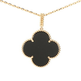 【中古】ヴァンクリーフ&アーペル マジックアルハンブラ ロング オニキス ネックレス 750(YG) 15.3g