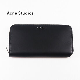 [土日祝も発送] アクネストゥディオズ【42,000円→31,000円】セール ACNE STUDIOS ラウンドファスナー長財布（小銭入れ付き）ブラック AS-004[ブランド サイフ 本革 ギフト 祝い 誕生日 バースデー 結婚式 父の日 プレゼント][ラッピング無料]