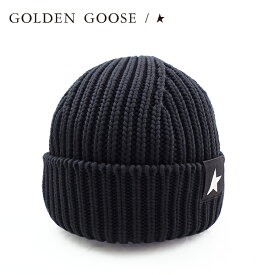 [土日祝も発送] ゴールデングース【14,000円→9,800円】GOLDEN GOOSE ニットキャップ ニット帽（ブラック）ユニセックス Mサイズ GD-024[新作 新生活 お祝い 誕生日 バースデー 贈り物 ギフト 父の日 プレゼント]