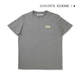 [土日祝も発送] ゴールデングース【15,000円→10,500円】GOLDEN GOOSE レディースTシャツ（グレー／ゴールド）GD-036[半袖 ロゴ クルーネック 丸首 綿 コットン 新作 新生活 お祝い 誕生日 バースデー 贈り物 ギフト 父の日 プレゼント]