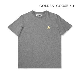 [土日祝も発送] ゴールデングース【12,800円→7,900円】GOLDEN GOOSE レディースTシャツ（グレー／ゴールド）GD-041[半袖 ロゴ クルーネック 丸首 綿 コットン 新作 新生活 お祝い 誕生日 バースデー 贈り物 ギフト 父の日 プレゼント]