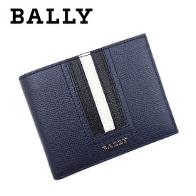 [土日祝も発送] バリー BALLY 二つ折り財布（小銭入れなし）レザー ネイビー BA-269[バリー 財布 型押し レザー 新作 新生活 お祝い 誕生日 バースデー 贈り物 ギフト 父の日 プレゼント][ラッピング無料]