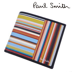 [土日祝も発送] ポールスミス PAUL SMITH 二つ折り財布 マルチカラー（小銭入れ付き）PS-796[ポールスミスサイフ ポールスミス折財布 レザー 本革 新作 新生活 お祝い 誕生日 バースデー 贈り物 ギフト 父の日 プレゼント][ラッピング無料]