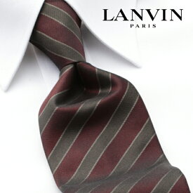 [レビュー特典][土日祝も発送] ランバン LANVIN ネクタイ LVJ-283（エンジ グレー）[ブランドネクタイ メンズ おしゃれ 新作 結婚式 新社会人 新生活 卒業 入社 昇進 お祝い バースデー 贈り物 ギフト 父の日 プレゼント][ラッピング無料]