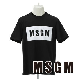 [レビュー特典][土日祝も発送] エムエスジーエム【12,800円→10,500円】MSGM Tシャツ（ブラック）MG-004[ブランド 半袖 ロゴ クルーネック メンズ 綿100％ コットン100％ 新作 新生活 お祝い 誕生日 バースデー 贈り物 ギフト 父の日 プレゼント]