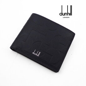 [レビュー特典][土日祝も発送] ダンヒル【47,000円→44,000円】DUNHILL 二つ折り財布（小銭入れ付き）ブラック DH-219[ダンヒルサイフ アルフレッドダンヒル 型押し 本革 新作 新生活 お祝い 誕生日 バースデー 贈り物 ギフト 父の日 プレゼント][ラッピング無料]