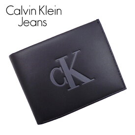 [レビュー特典][土日祝も発送] カルバンクライン ジーンズ【13,900円→11,500円】CALVIN KLEIN JEANS 二つ折り財布（小銭入れ付）CK-397[カルバン・クライン ブラック 本革 新作 新生活 お祝い 誕生日 バースデー 贈り物 ギフト 父の日 プレゼント][ラッピング無料]