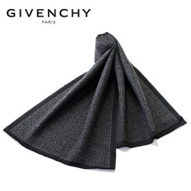 [レビュー特典][土日祝も発送] ジバンシー GIVENCHY ウールマフラー（ブラック×グレー）GV-017[ジバンシーマフラー 4Gロゴ メンズ レディース ユニセックス 新作 新生活 お祝い 誕生日 バースデー 贈り物 ギフト 父の日 プレゼント][ラッピング無料]