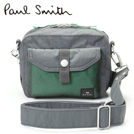 [レビュー特典][土日祝も発送] ポールスミス【26,000円→23,500円】PAUL SMITH ショルダーバッグ PS-790（グレー/グリーン）ナイロン[ブランド メンズ アウトドア カジュアル 新作 新生活 お祝い 誕生日 バースデー 贈り物 ギフト 父の日 プレゼント]