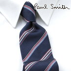 [レビュー特典][土日祝も発送] ポールスミス PAUL SMITH ネクタイ PSJ-642 ネイビー ストライプ シルク[ブランドネクタイ メンズ おしゃれ 新作 結婚式 新社会人 新生活 卒業 入社 昇進 お祝い バースデー 贈り物 ギフト 父の日 プレゼント][ラッピング無料]