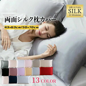 枕カバー シルク 22匁 両面 シルク100% 43×63 50×70 35×50 ギフト 保湿 大判 大きい 美容 美髪 美肌 寝癖対策 肌ケア ヘアケア 6A シルクまくらカバー なめらか さらさら 蚕糸 絹 通気