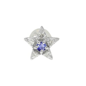 ピアス 片耳 プラチナ サファイア スター 星 片耳ピアス 9月 誕生石 プレゼント 花以外 彼女 妻 贈り物 2025