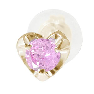 ピアス 片耳 10金 ピンクサファイア ハートモチーフ 片耳ピアス 9月 誕生石 プレゼント 花以外 彼女 妻 贈り物 2025