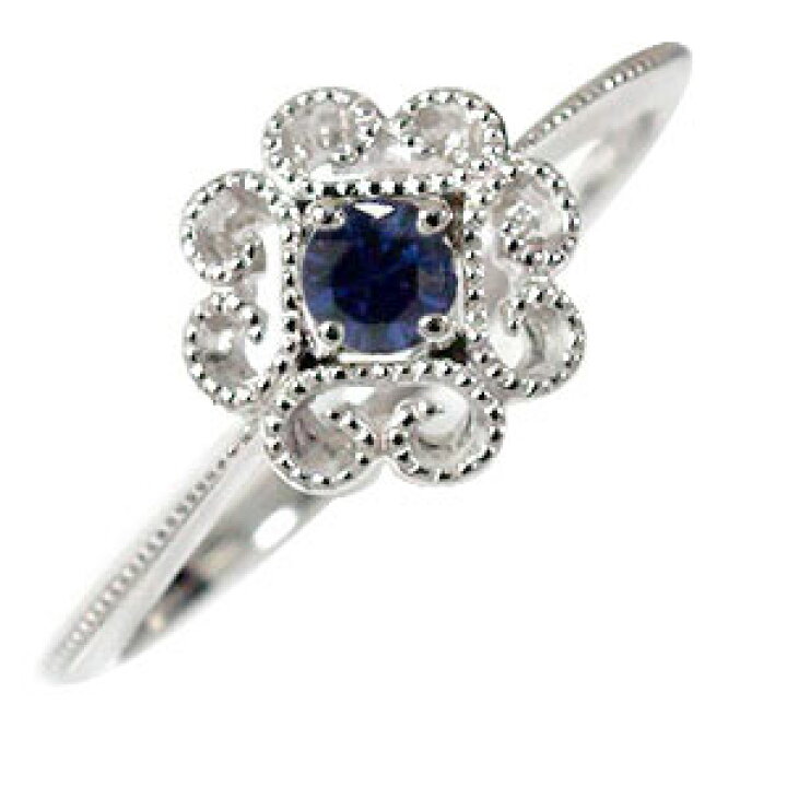 楽天市場】リング サファイア フラワーモチーフ 花 ダイヤモンド 18金  