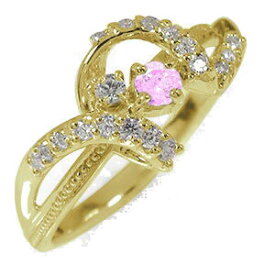 リング リボン 10金 ピンクサファイア ピンキーリング アンティーク ミル 指輪 ダイヤモンド 9月 誕生石送料無料 母の日 花以外 彼女 妻 贈り物 2024
