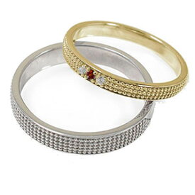 リング マリッジリング 10金 ガーネット 1月 誕生石 ミルグレイン 2本セット 結婚指輪 ペア 指輪 レディース メンズ セット価格 送料無料 父の日 2024