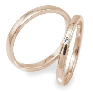 リング マリッジリング ペアリング 2本セット 18金 ダイヤモンド ピンクゴールド 指輪 誕生石 結婚指輪 レディース メンズ セット価格 プレゼント 送料無料 2025