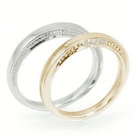 リング ペアリング マリッジリング ダイヤモンド 2本セット 指輪 誕生石 ホワイトゴールドイエローゴールド 10金 結婚指輪 レディース メンズ セット価格 送料無料 父の日 2024